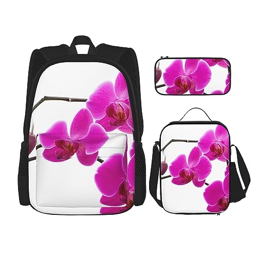 Sac à dos pour ordinateur portable avec boîte à déjeuner et trousse noire