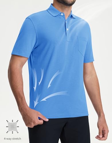 Camiseta polo para hombre, manga corta, ligera y suave, mezcla de algodón con bolsillo, ideal para verano y uso diario miniatura 4