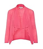 leicht transparent SOCCX Damen Offene Strickjacke