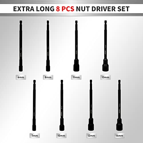 Akm Tool 16 Pc Magnetic Nut Driver Set （6 Inches）And 16 Pc Magnetic Nut Driver Set （2.56 Inches）, | 1/4 Inch Hex Shank | Sae & Metric | Cr-V Steel #TOP2
