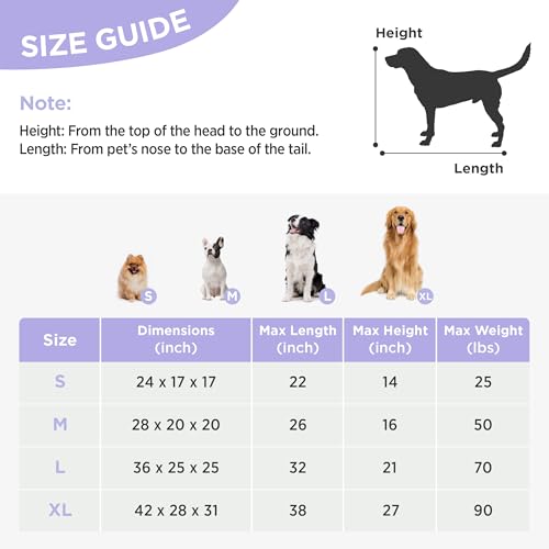 Lesure Collapsible Travel Dog Crate for Small Dogs, Portable Soft Dog Crate for Outdoor & Indoor, Folding Fabric Dog Kennel with Handle, 28 Inch Heavy Duty Pet Carrier (Grey)