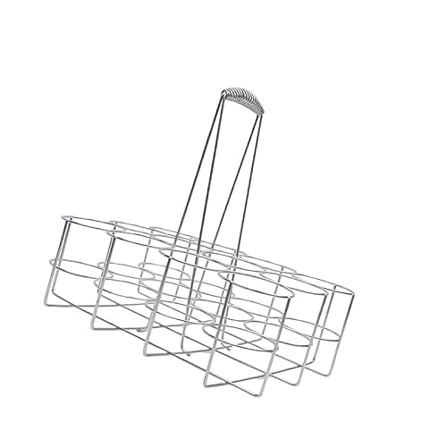 Drink Bottle Rack with Handle, 12-Slot Metal Wire Organizer for Kitchen, Party Serving, Picnics and Outdoor Meals Beverage Tote Bottle Basket Party Drink Rack Kitchen Organizer Picnic Tote Serving