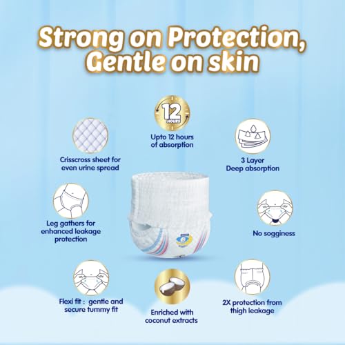 Image of MamyPoko Pants Extra Absorb Baby Diapers, Small (S size) | 4-8 kg | 87 Count |Deep Sleep Diapers| Soft gentle fit |Deep Absorbent Crisscross | skin friendly with coconut oil |