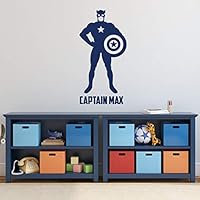 Algopix Similar Product 16 - Custom Boy Name Captain America Vinyl