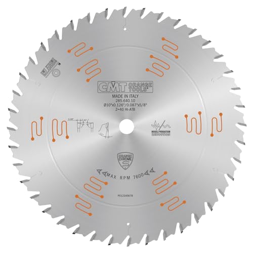 CMT 285.640.10 Orange Chrome General Purpose Blade 10" x T40 HiATB,D 10 254mm | T 50 | B 5/8 | K .126 | P .087