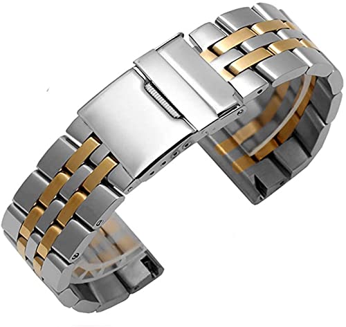 Sangle de bracelet en acier inoxydable de remplacement solide 24mm 22mm argent