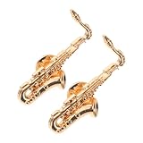 Ciieeo 2 Stück Musikbrosche Saxophon Anstecknadeln aus Legierung Metall mit Einzigartigem Design für Musiker und Musikliebhaber bei Konzerten und Alltag