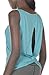 icyzone Camiseta de tirantes para mujer con espalda descubierta, para yoga, fitness, gimnasio, holgada azul claro XL