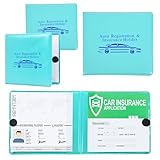 Pacific Mailer Auto Registration and Insurance Card Holder 2 Packs Car Document ID Holder Glove Box Organizer Car Accessories, Aqua