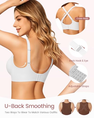 Image of Gailife Smooth Wireless Jelly Bras for Women No Underwire Seamless Push Up Bra Full Coverage Soft Suppor Tshirt Bralettes