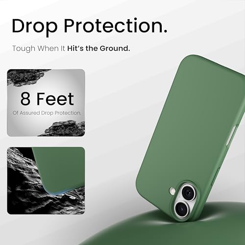 Image of CASEGEAR Silicone Snap Fit Back Cover Case Compatible with iPhone 17 | 8 Feet Drop Protection | Compatible with MagSafe | 360 Protection | Shockproof & Scratch Resistant | Moss Green