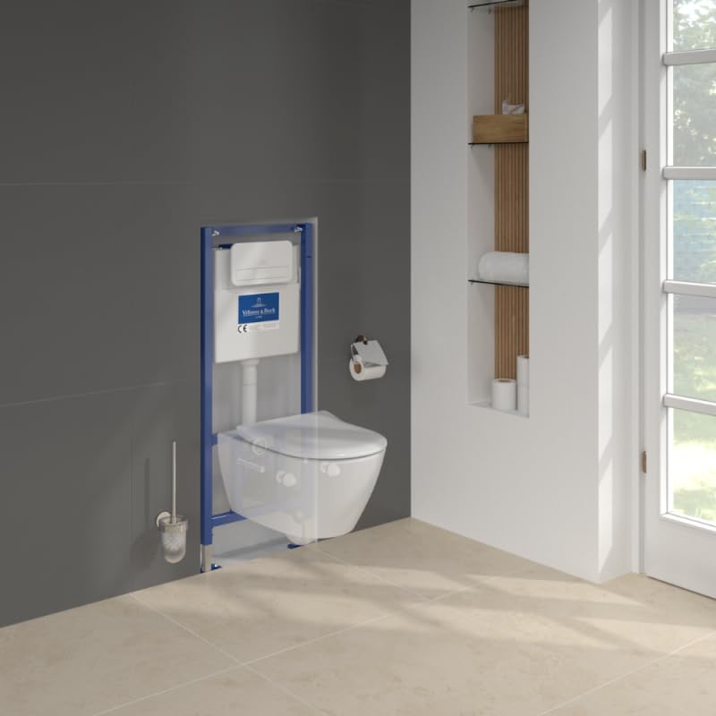 Pack WC sans bride VILLEROY ET BOCH Subway 2.0 avec abattant frein de chute + bâti Viconnect PRO + plaque blanche