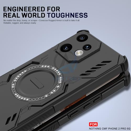 Image of AESTMO Back Case Cover for Nothing CMF Phone 2 Pro 5G | Magnetic Case with Built-in Metal Ring | Compatible with MagSafe Accessories | Shockproof Hybrid (PC + TPU, Black)