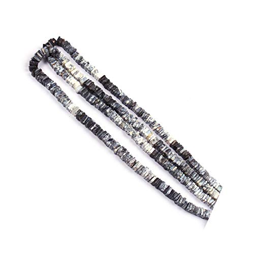 Perles Heishi opale dendrite naturelle 5mm 6mm carrées pour bijoux DIY
