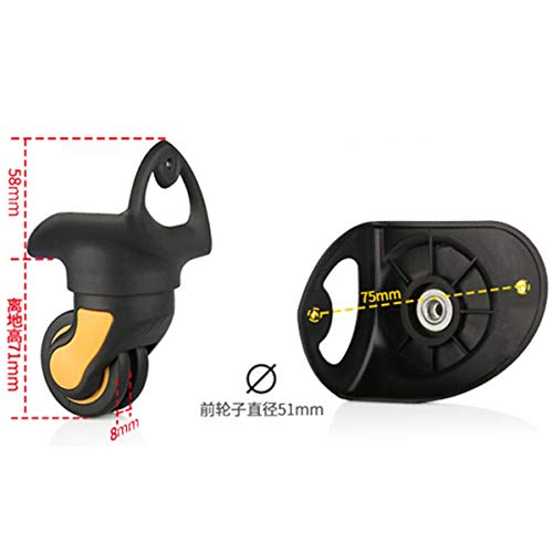 Trunk Wheels,Luggage Wheels Replacement, 360 Degree Swivel Mute Repair Replacement Luggage Wheel Suitcase Wheels Parts Spinner (W159#)(A Type Set of a Pair)2