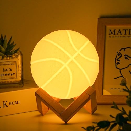 Balkwan Basketball Lamp for Boys 16 Colors Changing Sport Moon Lamp Night Light for Kids Dimmable...