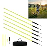 YRHome Lot de 6 barres de slalom de 150 cm avec piquet d'agilité rebondissantes - Accessoi...