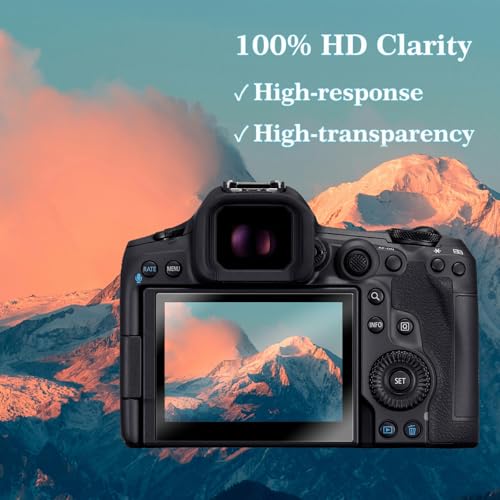Didisky 6 Pack Screen Protector for Canon EOS R5 Mark II/EOS R5/EOS R5 C,Ultra Clear Tempered Glass, 3 Pcs Screen Protectors + 3 Pcs Top Screen Protectors - Image 3