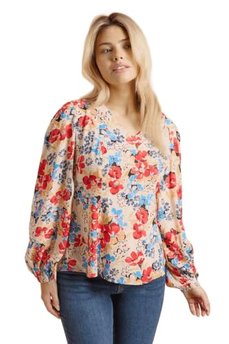 Image of Dorothy Perkins Floral V Neck Blouson Sleeve Top, 14, Floral