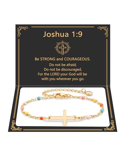 Image of Cross Bracelet Christian Gifts for Women Girls Easter Confirmation Baptism Gifts