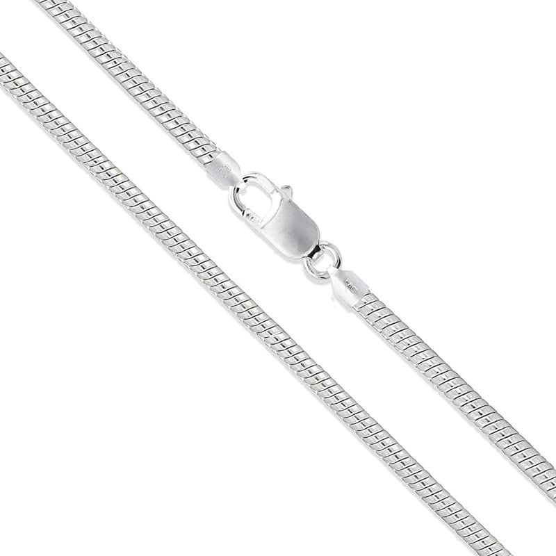 DOLPHERS 925 Sterling Silber Halskette Snake Silber Kette Silber Snake kette Sterling Silber Halskette Männer, Frauen und Mädchen Silber Halskette Snake Halskette 1.2MM/2MM