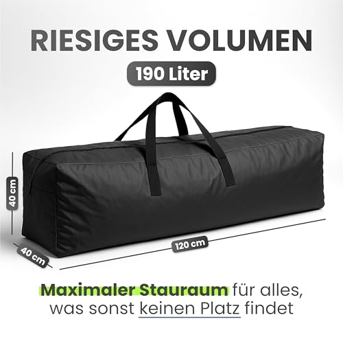 AMARI ® Aufbewahrungstasche für Weihnachtsbaum – XXL Tasche für künstlichen Tannenbaum bis 220 cm – robuste Weihnachtsbaum Hülle mit Reißverschluss & Tragegriffen (Schwarz)