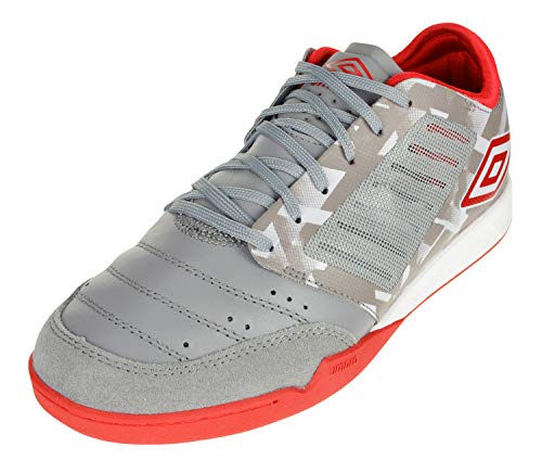 Umbro Men\'s Chaleira Pro Indoor Soccer Shoe, Grey Flannel/Goji Berry 9