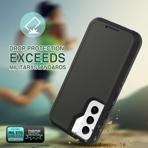 Image of Case for Galaxy S22 Plus, Heavy-Duty Tough Rugged Shockproof Drop Protective Cover Cases for Samsung Galaxy S22 Plus, Black
