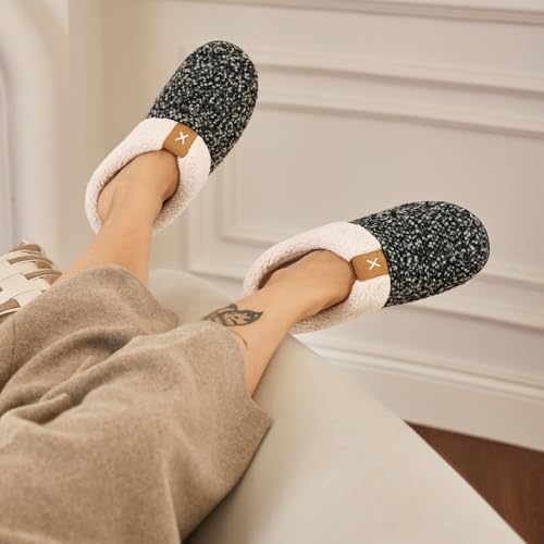 ultraideas women39s indoor bedroom slipper with memory foam gift for women wool-like house shoe with anti-skid rubber sole for ladies