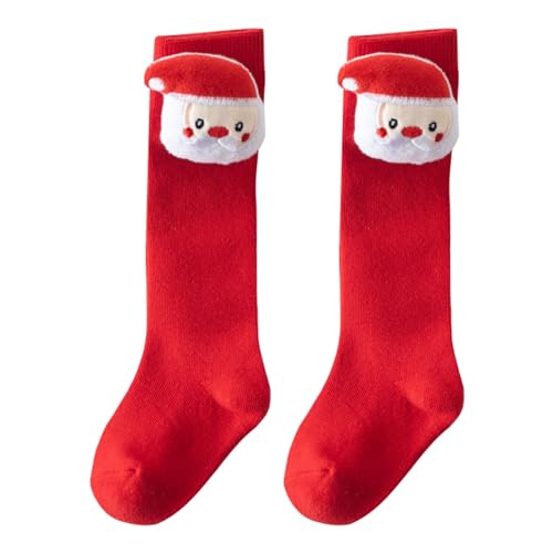 Infant Baby Girl Boy Christmas Knee High Socks Cute Santa Claus Tree Soft Christmas Socks Long Stockings Leggings