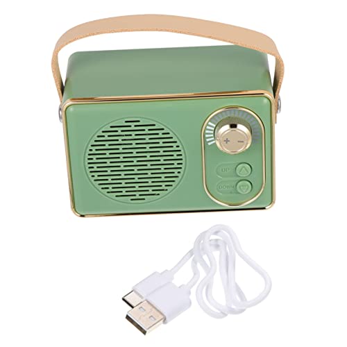 Mipcase Retro Speakers Vintage Outdoor Teenage for Party Mini Stereo Sound Mini Aux in Green Plastic