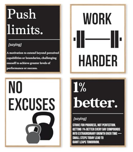 Pósteres motivacionales de gimnasio para decorar tu sala de entrenamiento en casa (50x70 cm)
