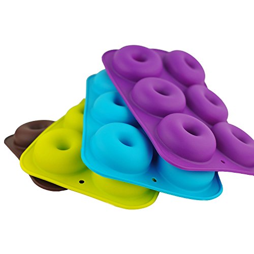 Selecto Bake Silicone Donut Moulds, 4 Pack Silicon Doughnut Mould, Large Non-Stick 6 Cavity Molds Doughnut Tray Donut Pan - Image 2