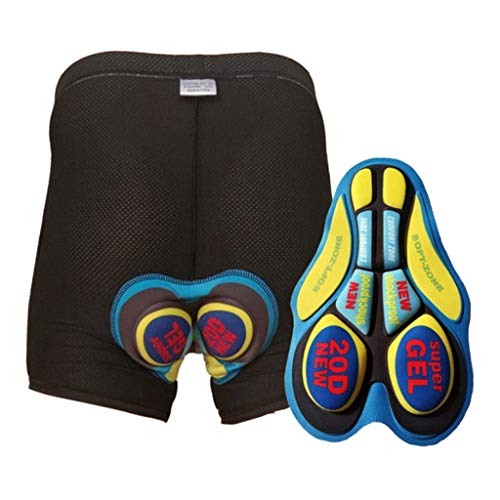 Serenable Ciclismo Acolchoado Shorts Mulheres Homens Padding Underwear 3D Motorcycle Jersey - Amarel