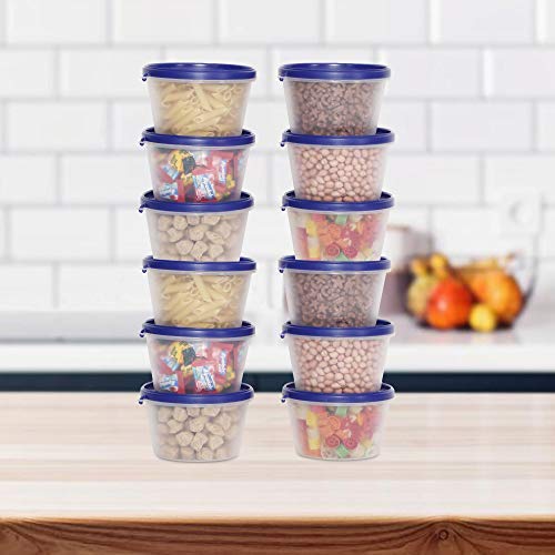 Image of Cutting EDGE Nesterware 750ml Stackable Container (Set of 12, Dark Blue) | BPA-free plastic, stackable design, leak-proof, kitchen storage, pantry, fridge, meal prep, reusable, travel use
