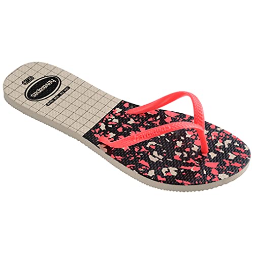 Chinelo Flat Mix, Havaianas, Feminino, Bege Palha/Coral, 37/38