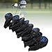 RiToEasysports Club Iron Head Covers, 8Pcs Soft PU Brassie Head Covers 48 50 52 54 56 58 60 62 Degree with Soft Thick Lining for Men Women (Black)