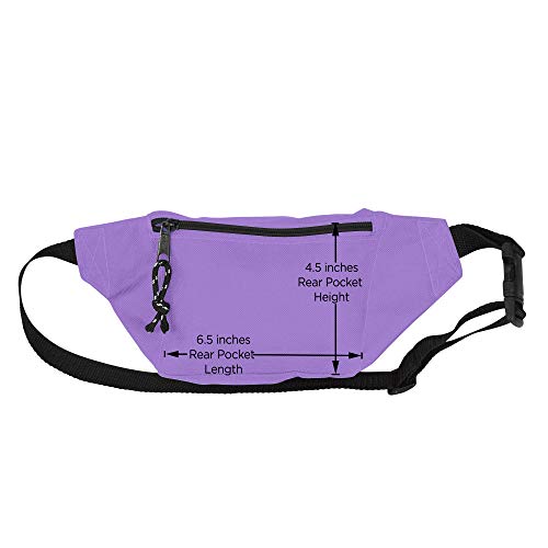 Dalix Fanny Pack W/ 3 Pockets Traveling Concealment Pouch Airport Money Bag (Purple) #TOP7
