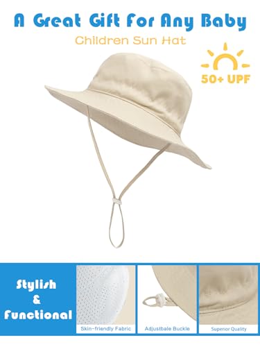BIKINX Baby Sun Hat Toddler Bucket Hat Wide Brim Kids Beach Hats UPF 50+ Sun Protective for Boys Girls2