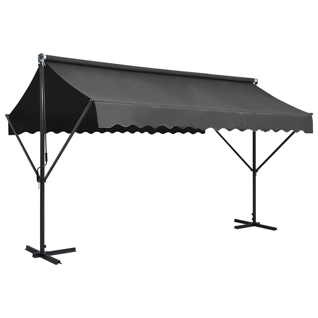 Susany Freistehende Doppelseitige Markise Standmarkise Gartenmarkise Sonnenschutz Terrasse Wasser-, Schmutz- und Staubschutzmittel,Free Standing Awning Terrace Canopies Garden Sunshades,Anthrazit