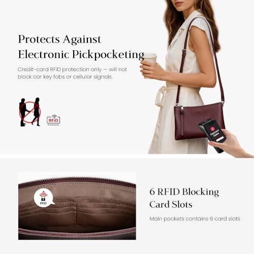 Image of befen Genuine Leather Crossbody Bags for Women, Small RFID Leather Purses