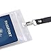 Neck Lanyard and Transparent Passport ID Badge Holder XL 6x4 - 5 Pack Bundle - Also for Cash, Credit Card, Plane Ticket, etc - Essential 'Handsfree' Travel Accessory - Black by Safe Flight