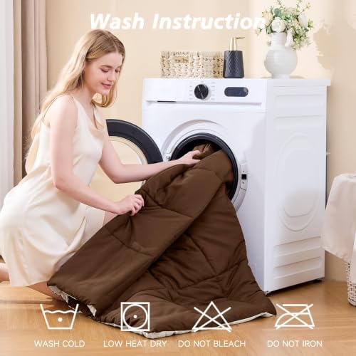 MUXHOMO Queen Comforter Set with Sheets Brown - 7 Pieces Bed in a Bag by MUXHOMO - Used condition - Image 9