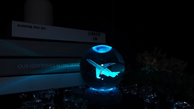 Image of Planes Night Light, Aviation Gifts, 3D Crystal Ball 3.15 Inch (80mm) Airplane Night Light with Remote, Pilot Lamps with 16 Color for Birthday Xmas Cool Figurines Gifts for Room Decor Boys Girls