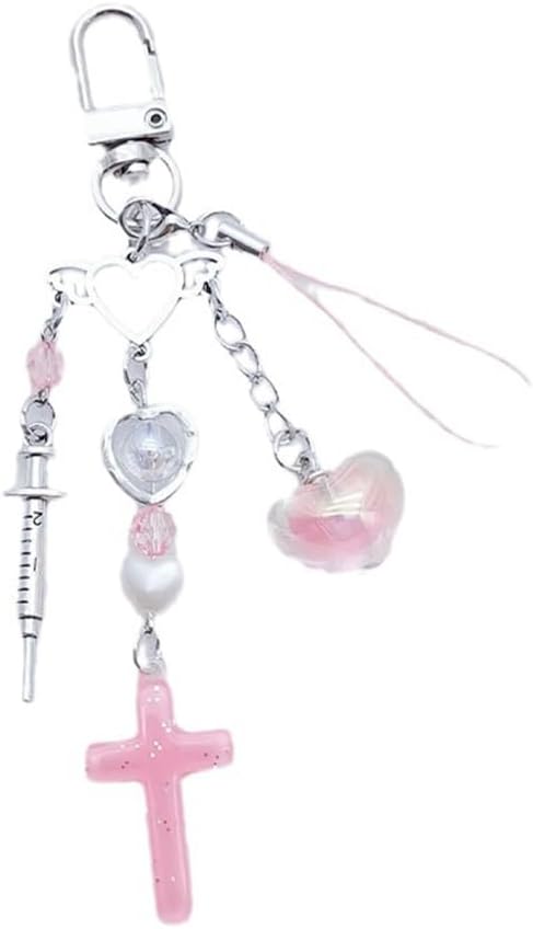 Cross Bowknot Angel Wing Hanging Pendant Phone Strap Cute Bag Decoration