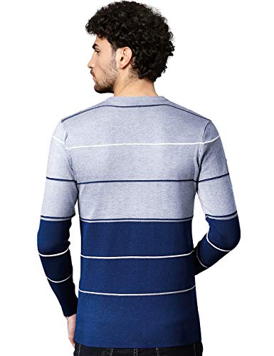 Image of EYEBOGLER Mens Round Neck Full Sleeve Striped T-Shirt
