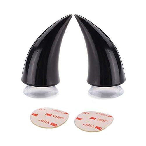Image of Helmet Horns with Suction Rubber |Universal Helmet Devil Horns for All Bikes | Headwear Decor Accessories for Riding (Black)