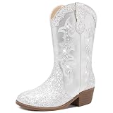 LAURMOSA Cowboystiefel für Mädchen, Cowgirl, Westernstiefel für Kinder, Strass, glitzernd, Kleinkindkleid, Stief ...