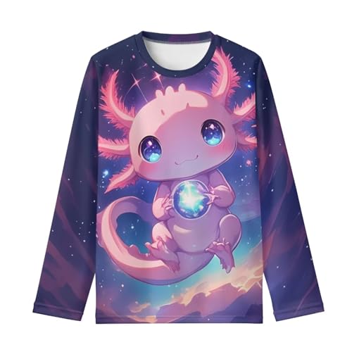 Image of Girls Cartoon Print Long Sleeve Graphic Tee Casual Crew Neck T-Shirts for 3-16 Years Little Girls