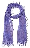 Cindy and Wendy Lightweight Soft Leaf Lace Fringes Scarf shawl for Women (TYH-LAVENDER)